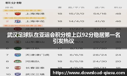 武汉足球队在亚运会积分榜上以92分稳居第一名引发热议